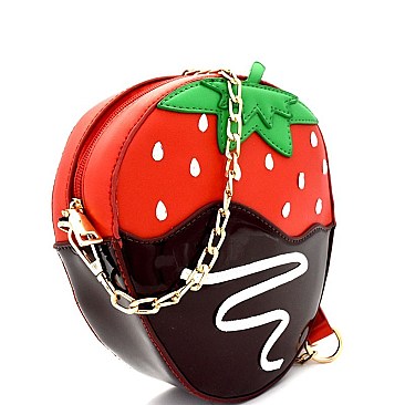 PPC5624-LP Chocolate Dipped Strawberry Theme Novelty Cross Body