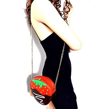 PPC5624-LP Chocolate Dipped Strawberry Theme Novelty Cross Body