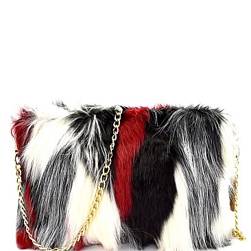 PPC5720-LP Multi Color Faux Fur Clutch