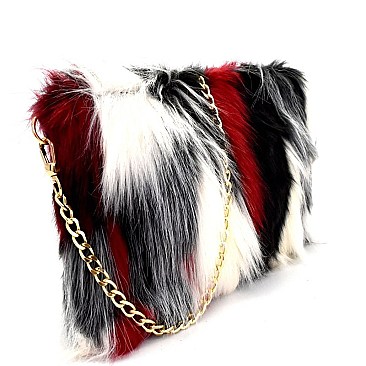 PPC5720-LP Multi Color Faux Fur Clutch