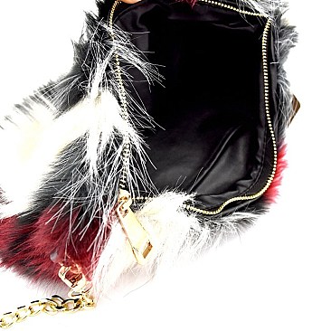 PPC5720-LP Multi Color Faux Fur Clutch