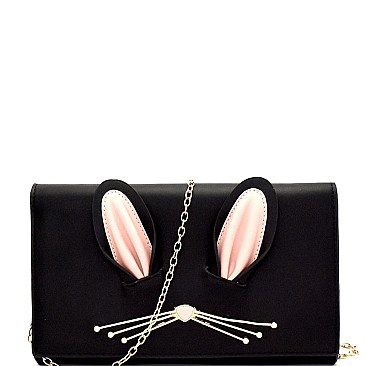 PPC5832-LP Unique Bunny Theme Novelty Clutch Shoulder Bag