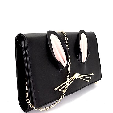 PPC5832-LP Unique Bunny Theme Novelty Clutch Shoulder Bag