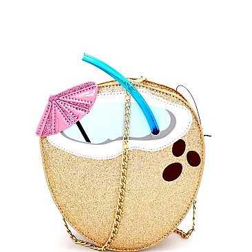 Unique Coconut Theme Vintage Novelty Cross Body