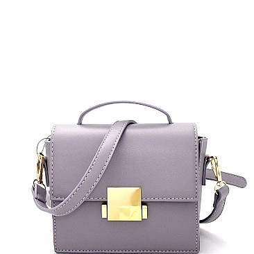 PPC5984-LP Hardware Accent Retro Boxy Flap Shoulder Bag