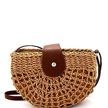 Knitted Straw Bohemian Cross Body Shoulder Bag  PPC6093-LP