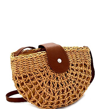 Knitted Straw Bohemian Cross Body Shoulder Bag  PPC6093-LP