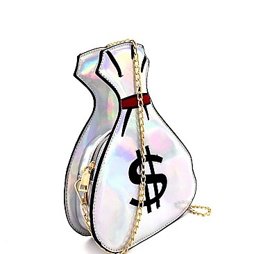 Money Bag Iridescent Metallic Cross Body