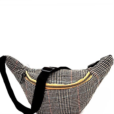 Checker Plaid Print Fabric Fashion Fanny Pack MH-PPC6319