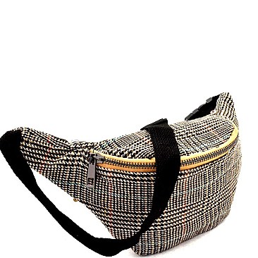 Checker Plaid Print Fabric Fashion Fanny Pack MH-PPC6319
