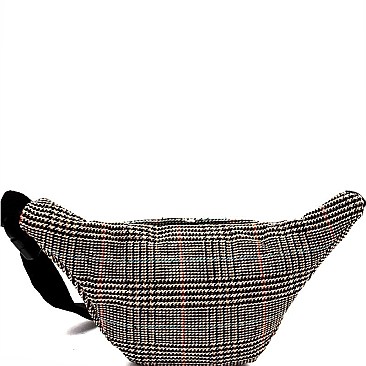 Checker Plaid Print Fabric Fashion Fanny Pack MH-PPC6319