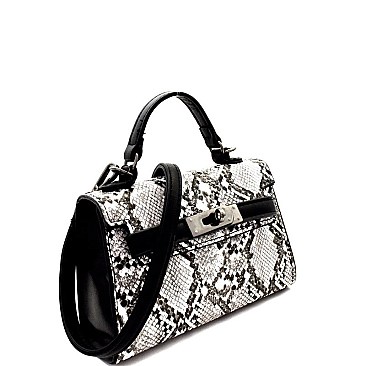 Snake Print Belted Small Satchel Shoulder Bag MH-PPC6465