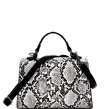 Snake Print Belted Small Satchel Shoulder Bag MH-PPC6465