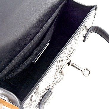 Snake Print Belted Small Satchel Shoulder Bag MH-PPC6465