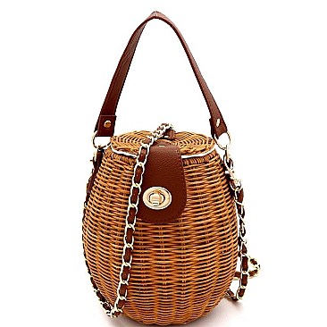 TWO WAY BAMBOO BUCKET SATCHEL