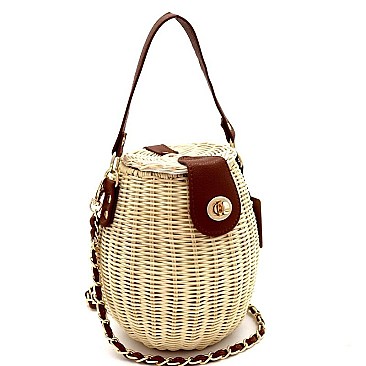 TWO WAY BAMBOO BUCKET SATCHEL