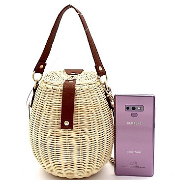 TWO WAY BAMBOO BUCKET SATCHEL