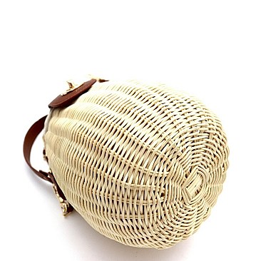 TWO WAY BAMBOO BUCKET SATCHEL