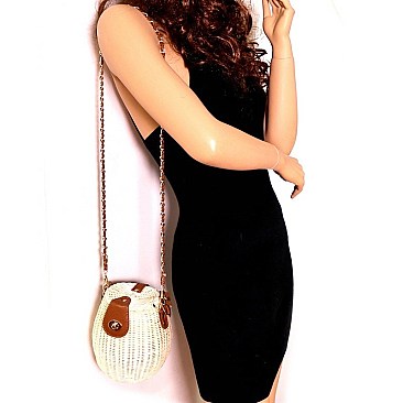 TWO WAY BAMBOO BUCKET SATCHEL