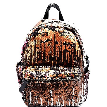 PPC6518-LP Multi-colored Sequin Accent Flashy Fashion Backpack