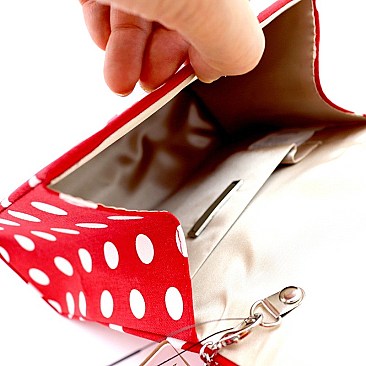 POLKA DOT SATCHEL WITH PEARL HANDLE