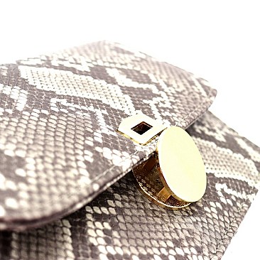 CHAIN STRAP SNAKE PRINT SHOULDER BAG