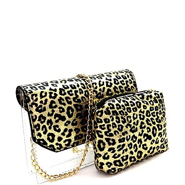 Transparent Clear Leopard Print 2 in 1 Flap Shoulder Bag  MH-PPC6580