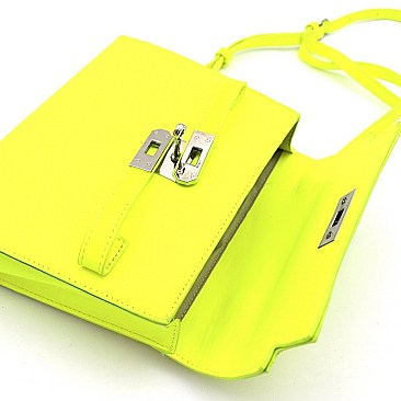 NEON TURN-LOCK ACCENT SATCHEL