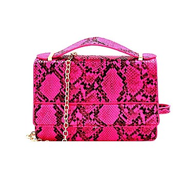 Snake Print Small Flap Satchel Shoulder Bag