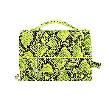Snake Print Small Flap Satchel Shoulder Bag