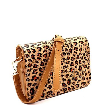 Fashionable Leopard Print Cork Texture Cross Body Shoulder Bag MH-PPC6625