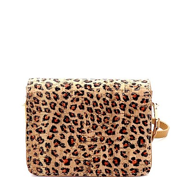 Fashionable Leopard Print Cork Texture Cross Body Shoulder Bag MH-PPC6625