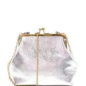 Kiss-Lock Accent Frame Metallic Clutch Shoulder Bag
