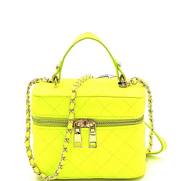 Neon Quilted Medium Boxy 2Way Bag