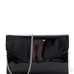 Neon Patent Envelope Clutch