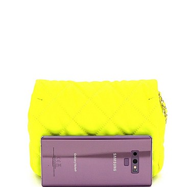 QUILTED CHAIN STRAP CROSS BODY
