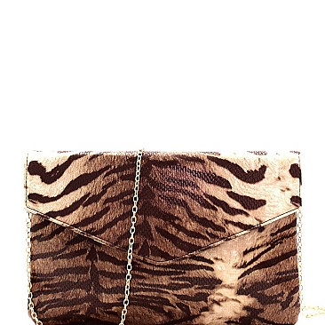 Tiger Print Envelope Clutch