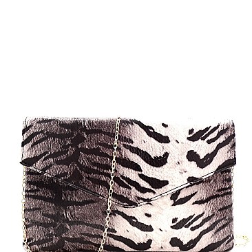 Tiger Print Envelope Clutch
