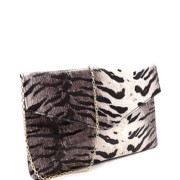 Tiger Print Envelope Clutch