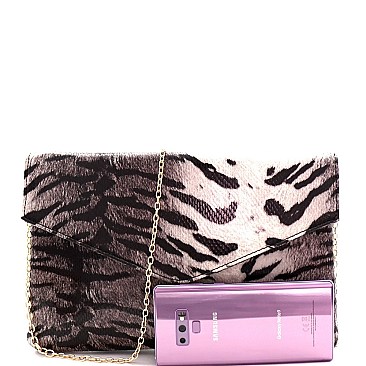 Tiger Print Envelope Clutch