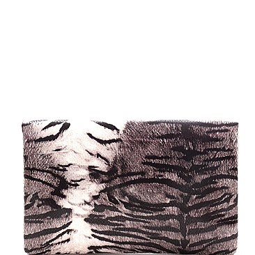 Tiger Print Envelope Clutch