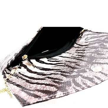 Tiger Print Envelope Clutch
