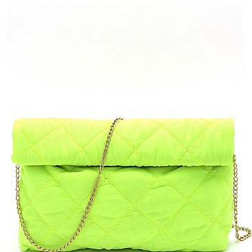 ROLLED-UP QUILTED NYLON CLUTCH
