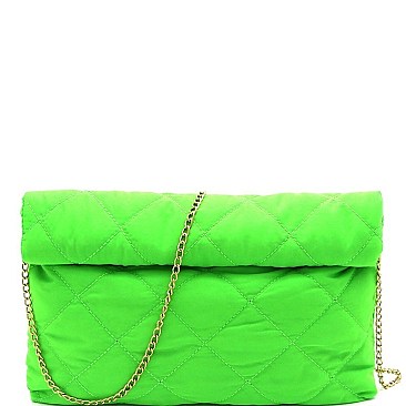 ROLLED-UP QUILTED NYLON CLUTCH