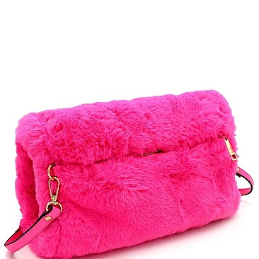 OVER SIZED FAUX-FUR CROSS BODY ARM WARMER