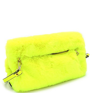 OVER SIZED FAUX-FUR CROSS BODY ARM WARMER