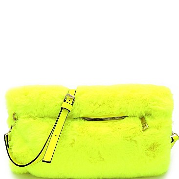 OVER SIZED FAUX-FUR CROSS BODY ARM WARMER