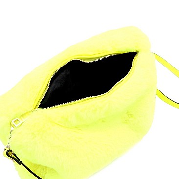 OVER SIZED FAUX-FUR CROSS BODY ARM WARMER