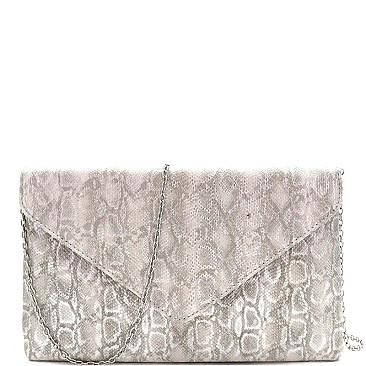 SNAKE PRINT ENVELOPE CLUTCH