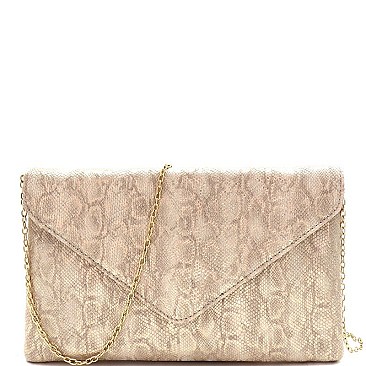 SNAKE PRINT ENVELOPE CLUTCH